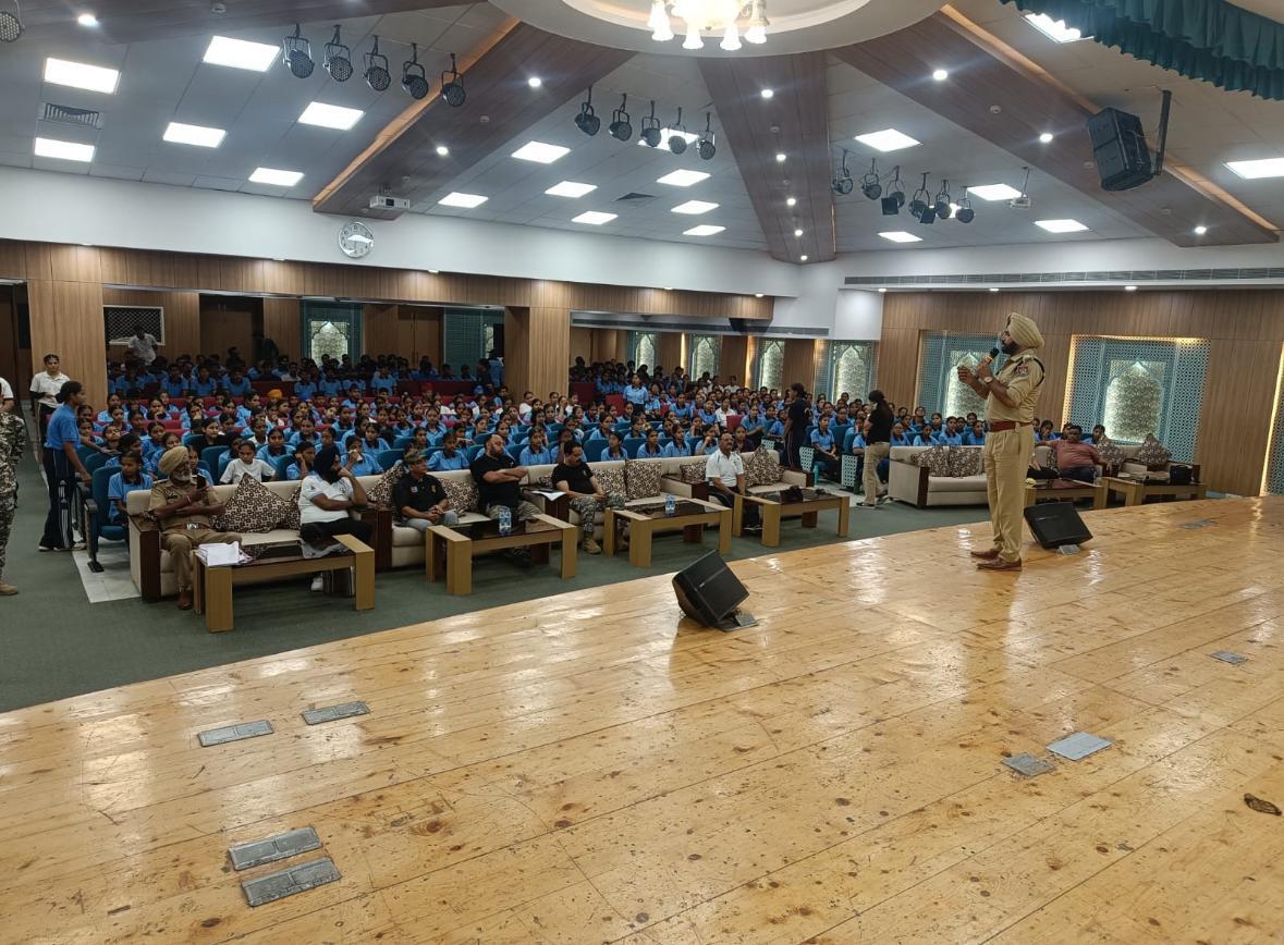 NCC cadets were made aware about the importance of not taking drugs and following traffic rules at Chandigarh University, Ghandua.